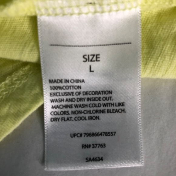 Rafaella Women Top Sz L Pale Lime Yellow Shirt Lace Sleeveless - Picture 7 of 8